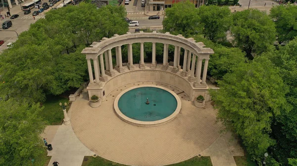 Uma Vista Aérea Monumento Milênio Praça Wrigley Chicago Illinois Eua — Fotografia de Stock
