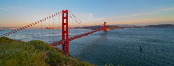 Beau Cliché Golden Gate Bridge Lors Coucher Soleil — Photo