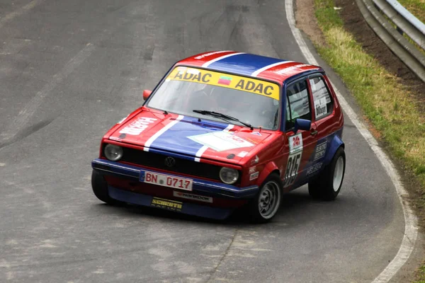 Photo Depicting Volkswagen Hill Climb Wolsfeld Germany Turn Being Shown — Stock Photo, Image