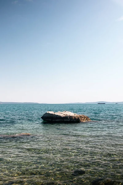 Eine Vertikale Aufnahme Des Strandes Bacvice Split Kroatien — Stockfoto