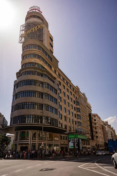 Plano Vertical Calle Alrededor Del Centro Madrid España —  Fotos de Stock