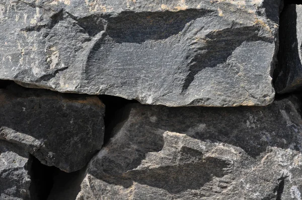 Texture Gray Rock Ancient Wall Terbuat Dari Batu Vulkanik — Stok Foto