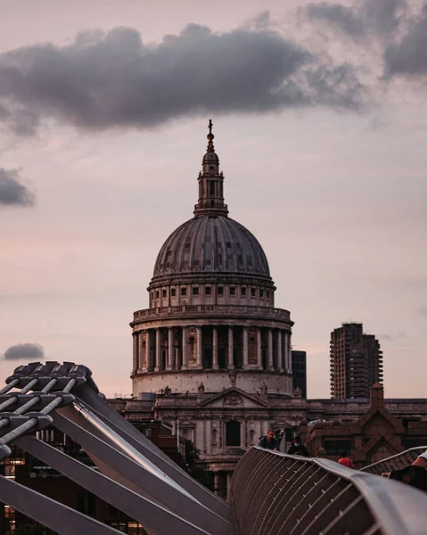 Uma Vista Catedral São Paulo Londres Pôr Sol — Fotografia de Stock