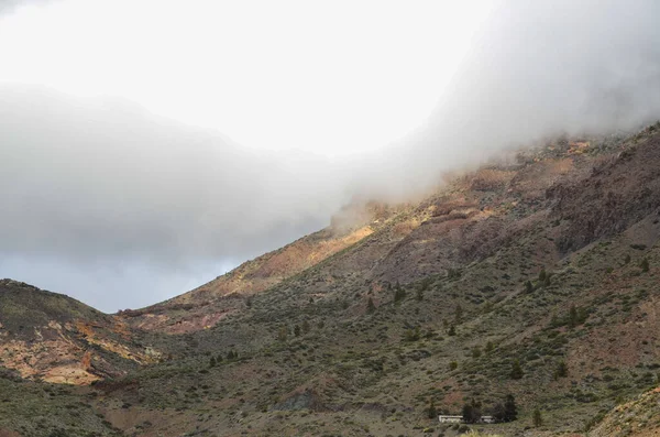 Dia Nublado Parque Nacional Teide Ilhas Canárias Tenerife Espanha — Fotografia de Stock