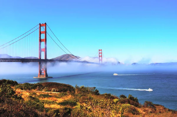 San Francisco Kaliforniya Daki Golden Gate Köprüsü Nün Uzak Bir — Stok fotoğraf