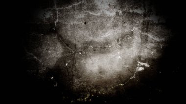 Grunge desenli koyu renkli bir duvarın gri tonlu yakın çekimi..