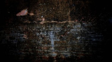 Paslı, eski, kırık bir duvar yüzeyinin yakın çekimi.