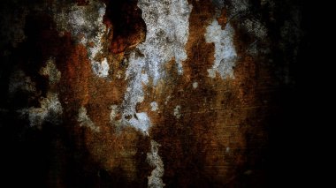 Paslı, eski, kırık bir duvar yüzeyinin yakın çekimi.
