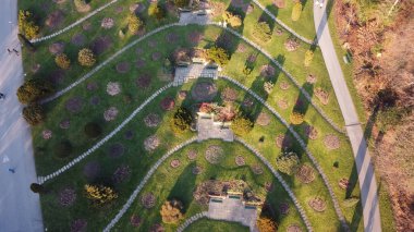 Montoire İcat Mekanı Lozan, İsviçre 'deki bir parkın en üst görüntüsü.