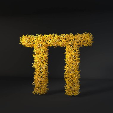 Dağınık sarı harf siyah bir arkaplan üzerinde izole