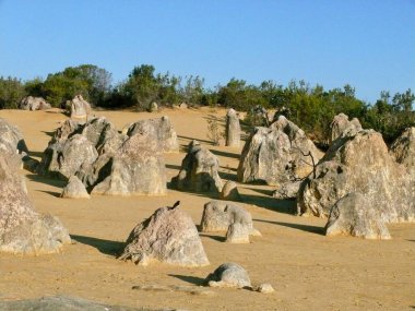 Batı Avustralya 'daki Perth' in kuzeyindeki Pinnacles manzarası