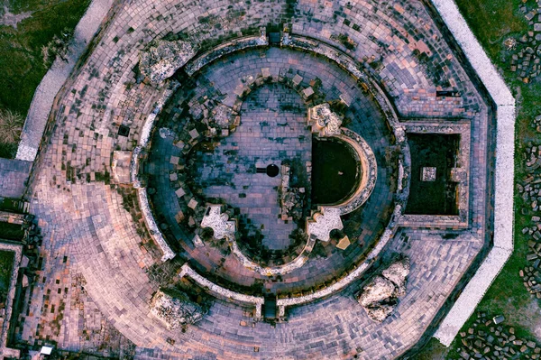 Areal Utsikt Över Ruinerna Antika Zvartnoc Katedralen Vagharshapat Etchmiadzin Armenien — Stockfoto