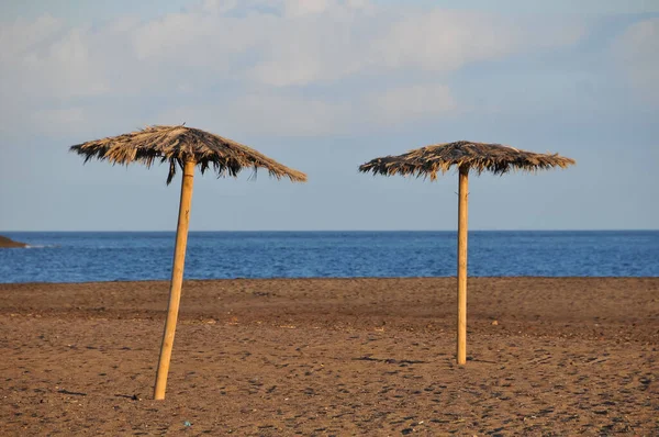 Пляжный Зонтик Тенерифе Канарских Островов Испания Европа — стоковое фото