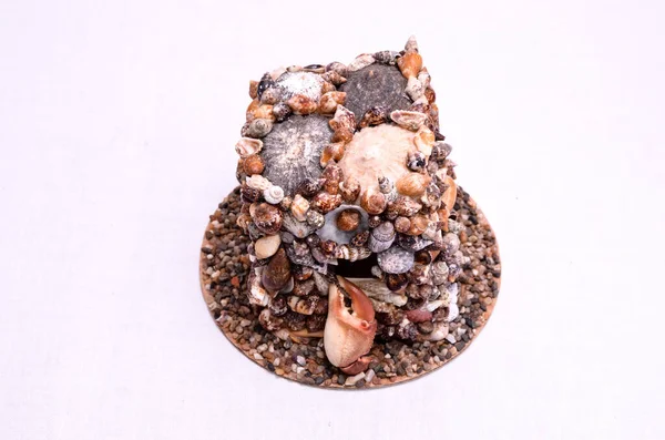 Muschel Dekorationen Handgemachtes Mini Haus Aus Muscheln — Stockfoto