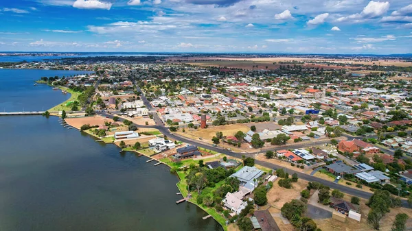 Aerial View Lake Mulwala City Yarrawonga Victoria Australia — Stock Photo, Image