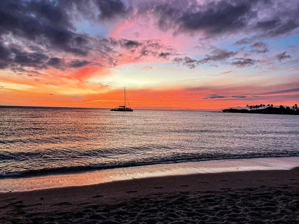 Una Fotografia Tramonto Luminoso Bello Alle Hawaii — Foto Stock