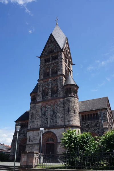 Portalen Tårnet Til Pauls Kirke Hanau Grossauheim Tyskland Vid Vinkel – stockfoto