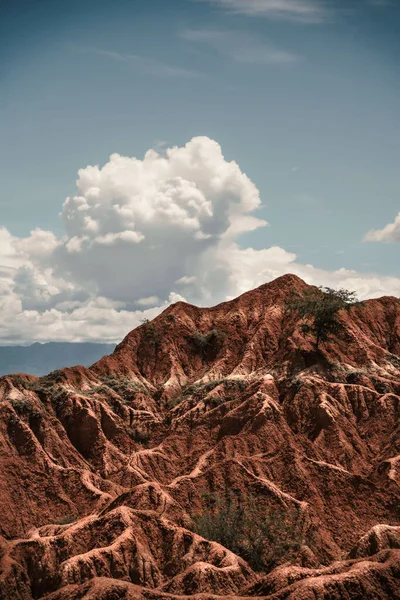 Uma Foto Vertical Uma Vista Panorâmica Deserto Tatacoa Vale Das — Fotografia de Stock