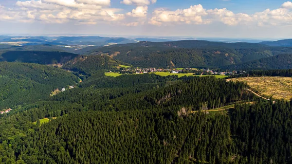 Luftaufnahme Des Thüringer Waldes Mit Dicken Bäumen Deutschland — Stockfoto