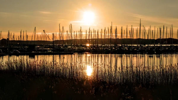 Beautiful Shot Port Solitude Flensburg Sunset — Stock Photo, Image