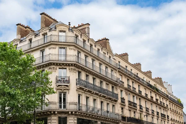 Paryż Typowe Fasady Ulica Piękne Budynki Rue Reaumur — Zdjęcie stockowe