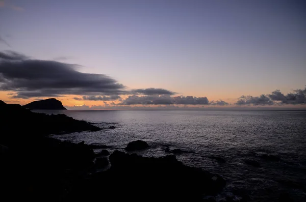 Цветные Облака Закате Океана — стоковое фото