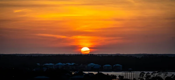 Een Schilderachtig Zonsondergang Uitzicht Boven Skyline — Stockfoto