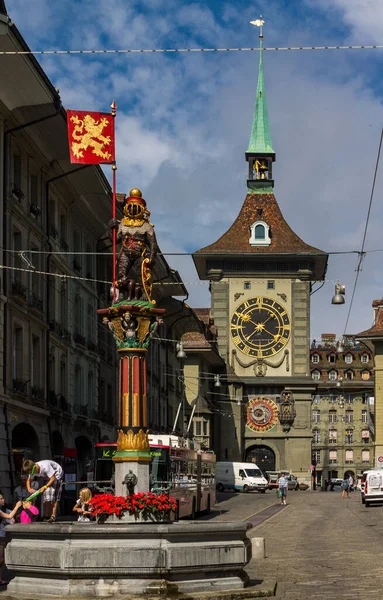 Vertikal Bild Zytglogge Mekaniska Klocktorn Bern — Stockfoto