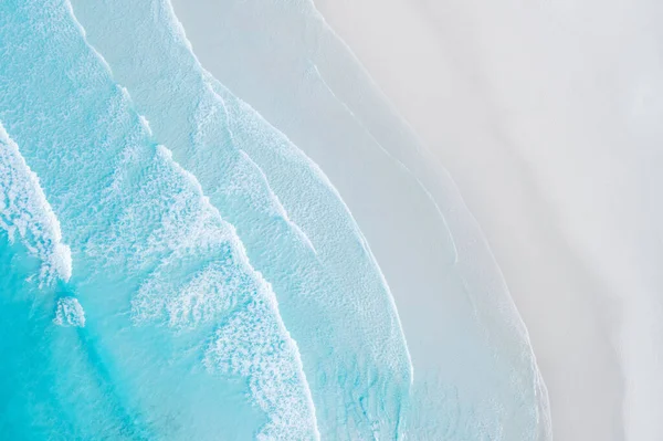 Uma Vista Aérea Superior Uma Praia Idílica Areia Branca Perfeito — Fotografia de Stock