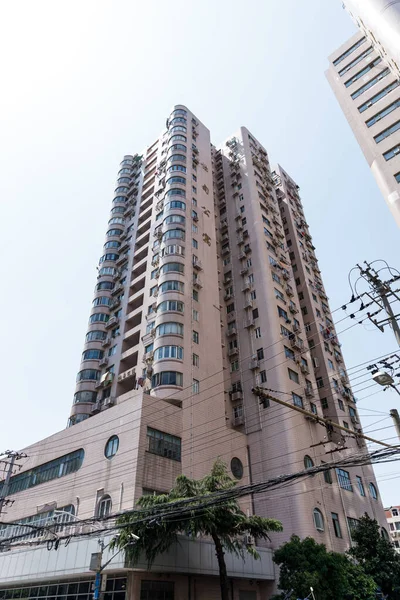 Eine Flache Aufnahme Der Fassade Eines Wohnhauses Shanghai — Stockfoto