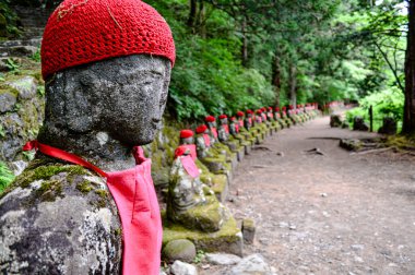 Tokyo, Japonya 'da Kanmangafuchi uçurumunun güzel bir çekimi.