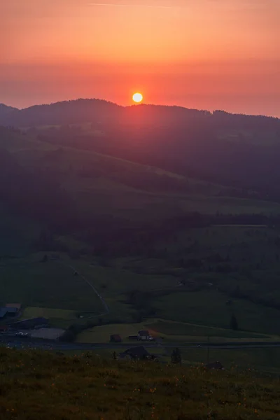 Vista Específica Dourada Por Sol Colina Campo — Fotografia de Stock