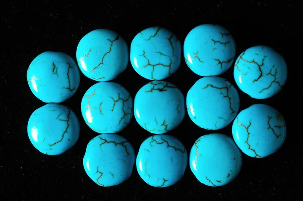 Blue Howlite Turquoise Gem Stone Ready Prepare Handmade Jewels — Stock Photo, Image