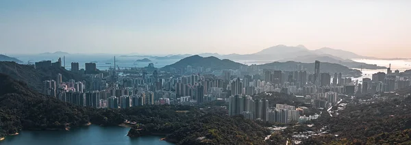 Een Panoramisch Uitzicht Skyline Van Hong Kong — Stockfoto