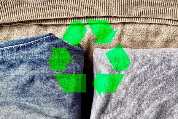 recycle reuse waste clothes materials, abstract carbon Free concept, environment friendly wallpaper