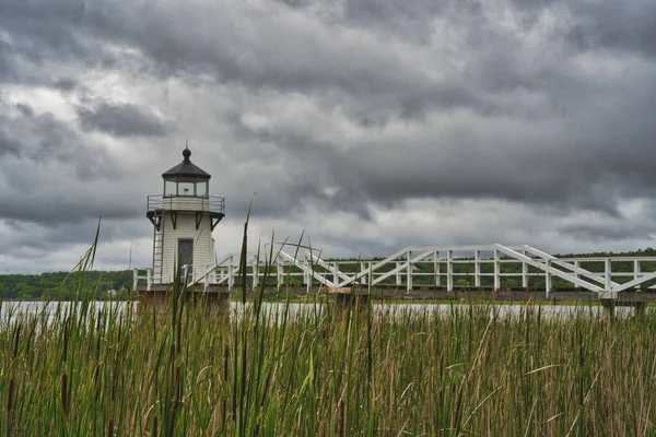 Una Hermosa Toma Doubling Point Lighthouse Día Nublado — Foto de Stock