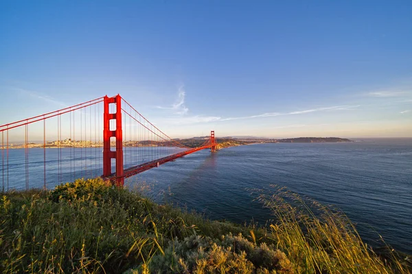 Beau Cliché Ciel Bleu Dessus Golden Gate Bridge Rivière San — Photo
