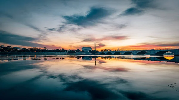 Washington Iconic Landmarks Reflective Water — Stock Photo, Image