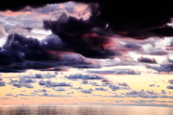 Cloudscape Colored Clouds Sunset Ocean — Stock Photo, Image