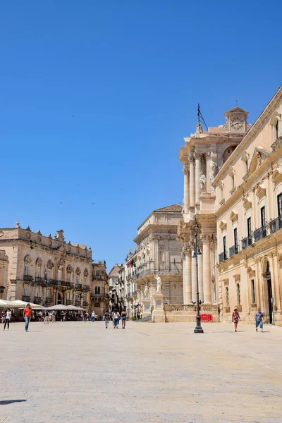 Main Town Square Syracuse City Sicily Italy — Stock Photo, Image