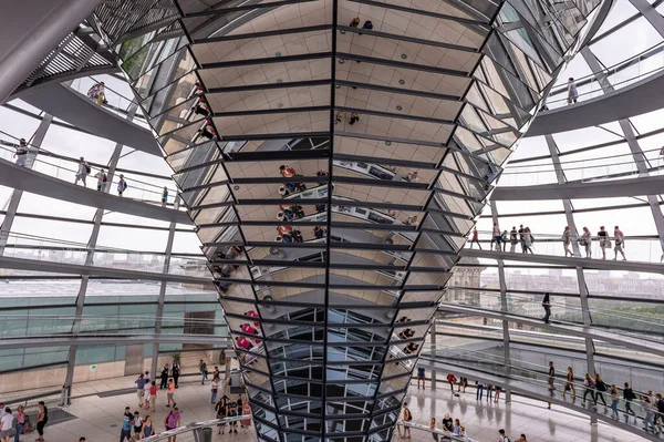 Beautiful Shot Glazed Interior Reichstag Dome Berlin Germany — Stock Photo, Image