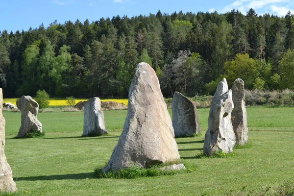 Beautiful View Stonehenge Historical Village Holasovice Czech Republic Circle Stones — Stock Photo, Image