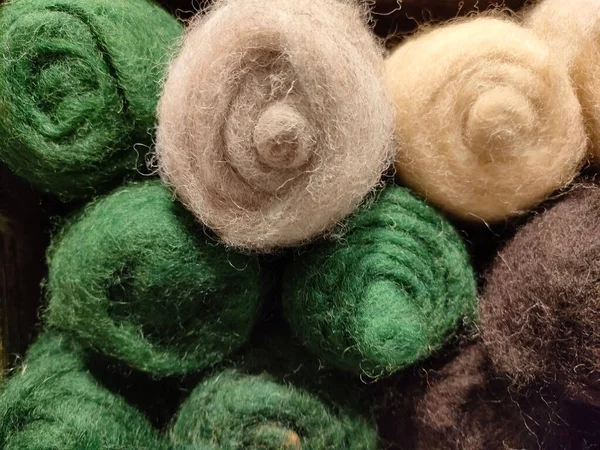 Beautiful Shot Balls Colored Wool — Stock Photo, Image