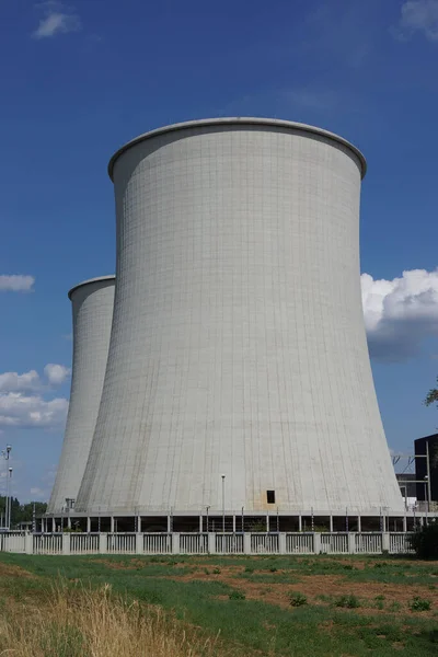 Torres Refrigeración Unidad Central Nuclear Biblis Hesse Alemania Contra Cielo — Foto de Stock