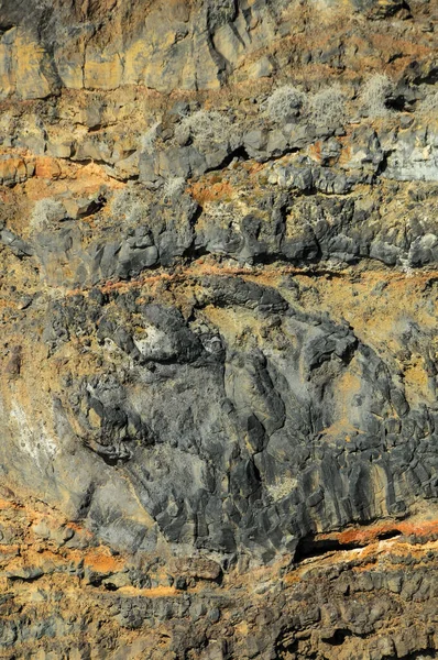 Vulkanisk Berggrund Textur Kanarieöarna Spanien — Stockfoto