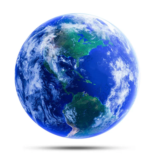 Een Weergave Van Het Model Van Aarde Witte Achtergrond — Stockfoto