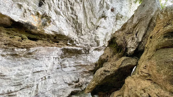 Entrée Une Grotte Rocheuse Langkawi Malaisie — Photo