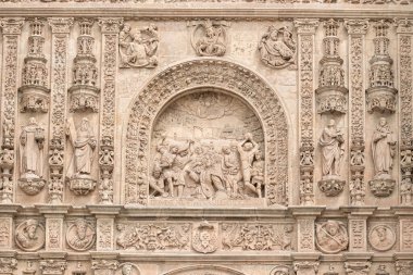 Convento de San Esteban 'ın güzel görünüşü. Salamanca, İspanya.