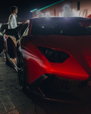 Lamborghini Aventador 'un farına yakın çekim.