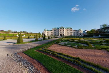 Avusturya, Viyana 'daki ünlü Belvedere Sarayı' nın manzarası